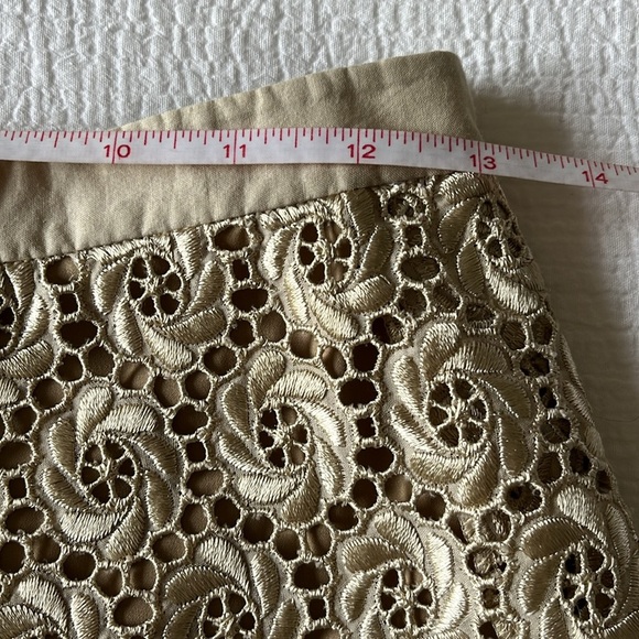 Elie Tahari Gold Beige Tan Neutral Lace Floral Skirt Sz 26 Easter - Picture 6 of 9